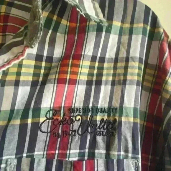 Echo Unltd Plaid Checkered Red/Blue/Green Shirt XLarge - Picture 3 of 4
